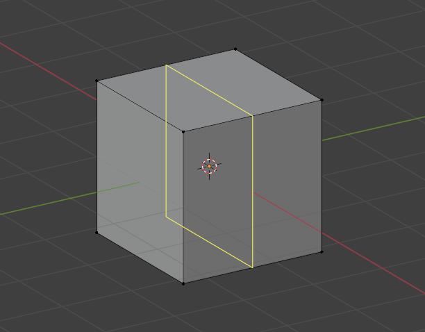 Prévisualisation du Loop Cut (ligne jaune)