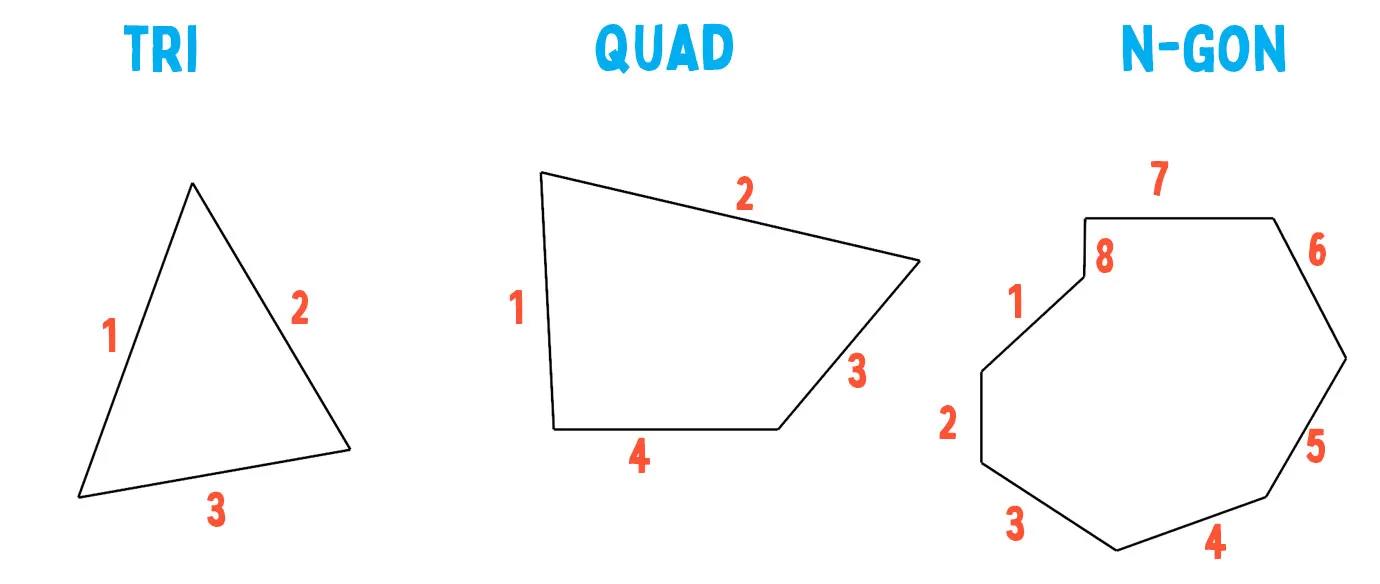 Triangle, quad et n-gone