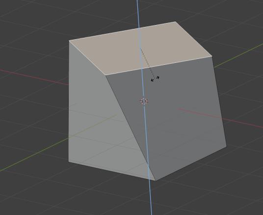 Rotation d'une face en Edit Mode, exemple 1