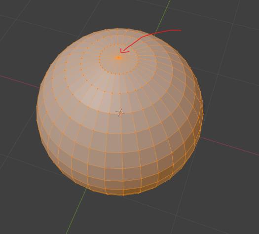 Sphère UV avec son pôle indiqué